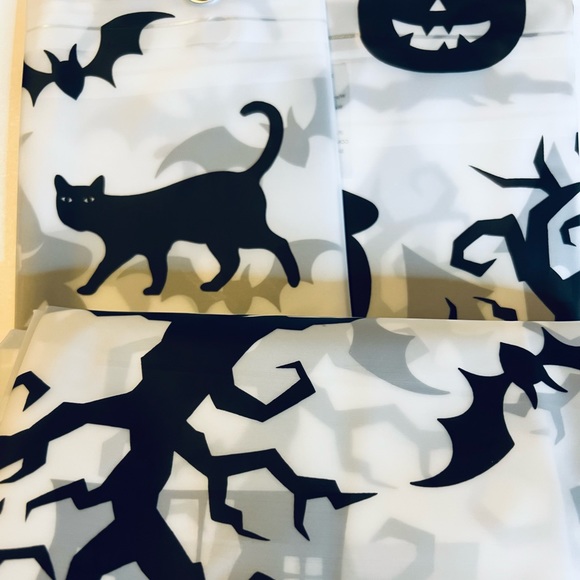 Halloween Hocus Pocus Haunted Peva Shower Curtain with Metal Grommets Cats - Picture 2 of 6